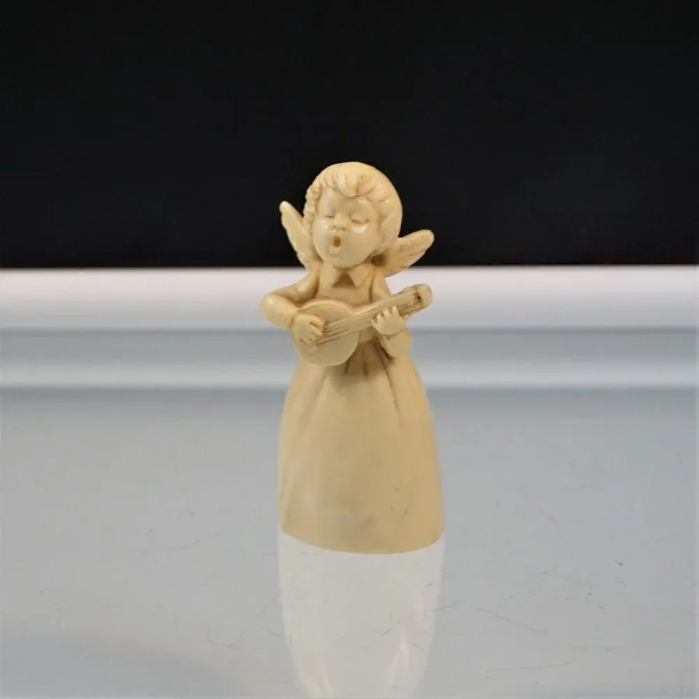 Vintage Musical Angel A Santini Classic Figure Made In Italy Sculpted Marble